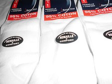 6 paires de chaussette court  socquettes blanc 95% coton fabrique en Europe