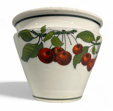 Pot à confiture faïence Creil Montereau 1840 blanc Cerise old bowl signé