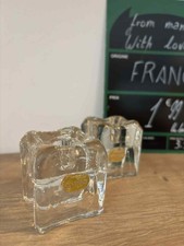 paire de bougeoirs verre de
