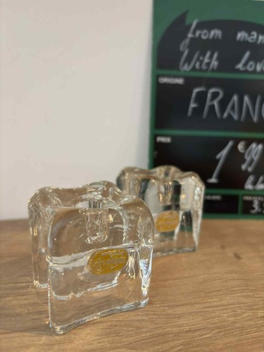 Paire bougeoirs verre de - bougeoirs,