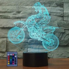 3D Moto LED Lampe Art Déco