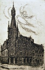 GRAVURE eau-forte Chambre de