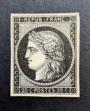 ?? FRANCE 1849 RARE CERES n°3 LUXE MNH** UNUSED & SIGNED CV. 700€