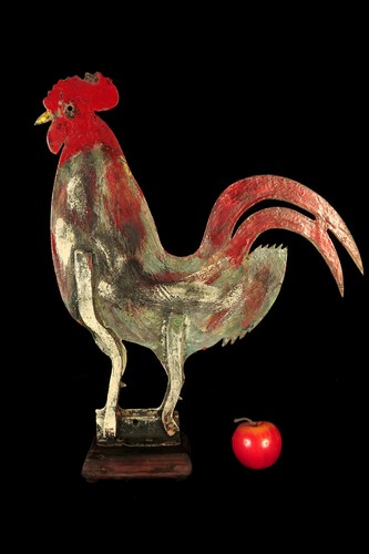Ancien coq métal - ancien, en