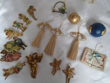 LOT DE DECORATIONS POUR NOEL/ANGES/DECOS VICTORIENNES/CHROMOS