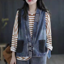 Femme Ethnique Jeans Gilet