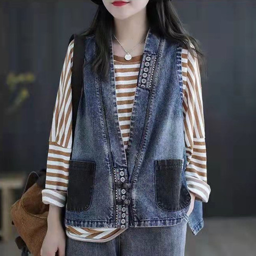 Femme ethnique jeans gilet - ethnique,