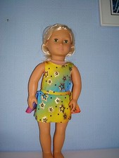 Justaucorps et jupe faits main idéal pour poupée mode American Girl 18" Multi