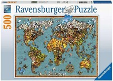 Puzzle Ravensburger - MappeMonde de Papillons (500 pièces)