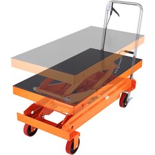 VEVOR Chariot à Table Élévatrice Hydraulique à Ciseaux Doubles 800 kg 1500 mm