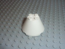Lego white cone 4x4x2 ref - cone,