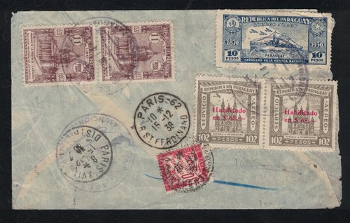 1938 lettre paraguay - lettre,