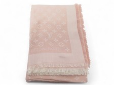 CHALE LOUIS VUITTON MONOGRAM M72046 EN CACHEMIRE ET SOIE ROSE SCARF SHAWL 550€
