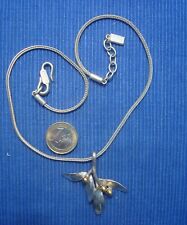 B30 Collier Pendentif Métal Argenté Doré Fleur Lot Bijou Createur KENZO Paris