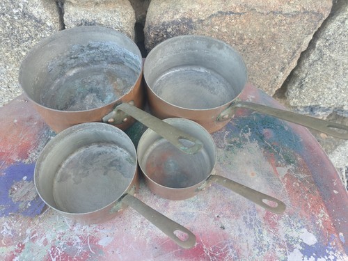 Lot casseroles en cuivre - lot,