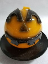 Halloween Decoration Metal Candle Holder Orange Pumpkin Jack-O-Lantern Candle