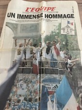 journal l'equipe 14 Juillet 1998-Un Immense Hommage à Equipe de France Football