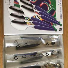 WMF Fantasia Bleu Vert Matteo Thun 6 Cuillère à Espresso 11,2 CM comme Neuf