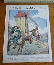 Ancien Protège-cahier Couverture "SE BATTRE CONTRE DES MOULINS A VENT"