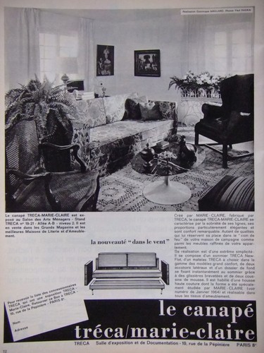 Publicité 1964 canapé - publicitÉ,