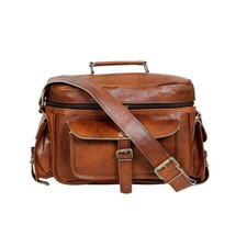 12 " Cuir Véritable Caméra