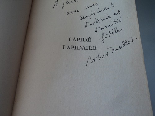 Dedicace robert mallet lapide - robert, mallet/lapide