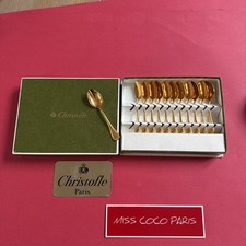 CUILLÈRES 12 MOKA 10CM CHRISTOFLE  MALMAISON 10 CM BEL ÉTAT ARGENTEVERMEIL