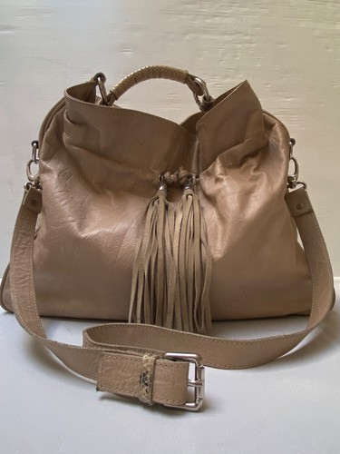 Grand sac cabas - cuir, beige