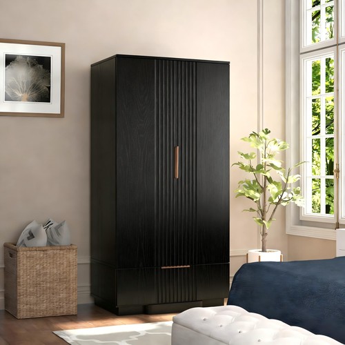 Wooden fluted armoire - 67,