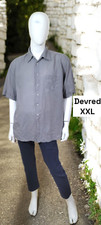 Devred Taille XXL   ? Chemise manches courtes gris homme Coton Lin chemisette