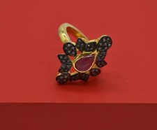 Naturel Diamant Pavé Rubis