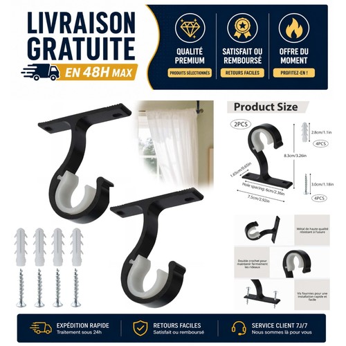 Supports tringle rideau - tringle,