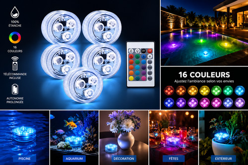Lampes led submersibles rgb - 10,