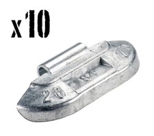 10x plomb zinc de 20G - masse pour équilibrage pneus auto jantes acier - NEUF