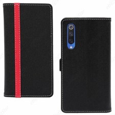 Coque Xiaomi Mi 9 SE Etui Portefeuille Housse PU Cuir Porte-Cartes, Noir