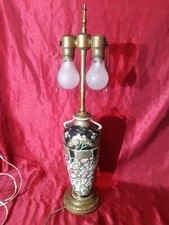 ART NOUVEAU Pied de lampe,porcelaine,irisee,monture en métal doré.jungenstil