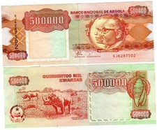 ANGOLA Billet 500000 KWANZAS 01/02/ 1991 P134 RHINOCEROS NEUF UNC