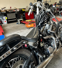 Selle Solo Le Pera Bare Bones + Pouf Passager Softail 84-99 - État impeccable