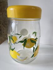 BOCAL EN VERRE AVEC COUVERCLE PLASTIQUE JAUNE CITRON 1l FRANCE DECO CUISINE
