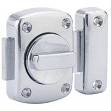 Verrou en applique - à bouton - sans cylindre - largeur 30 mm - chromé FTH THIR