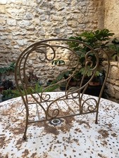 Magnifique Porte Revues, Porte Bûche en Fer Forgé Doré Vintage