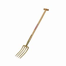 Fourche 4 Dents 26x17cm 85cm-Eschen Manche en T, Gold-Lackiert