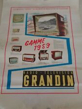 AFFICHE ANCIENNE RADIO GRANDIN - SALON DE LA RADIO 1959 ..