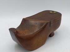 Sabot Grande Tabatiere de Table En Bois FRENCH SNUFF BOX  ART POPULAIRE 