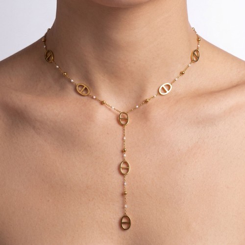 Collier doré maille - y,