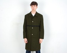 Munchen PISCHL Loden Tyroler 80s Hommes L Manteau Laine UK 42 US Kaki Verte