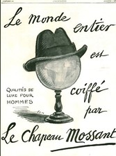 Publicité ancienne chapeau