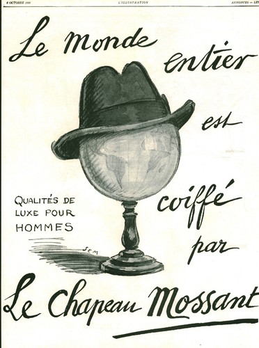 Publicité ancienne chapeau