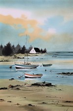 Stéphane LAURO : Petite maison bretonne, LITHOGRAPHIE originale signée, 250ex