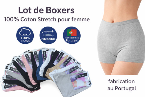 Lot boxers femme 100 - de,